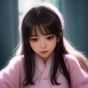 林希，女王调教导航站用户运营，女性，正在回复用户反馈邮件，桌面整洁，旁边有一杯薄荷茶